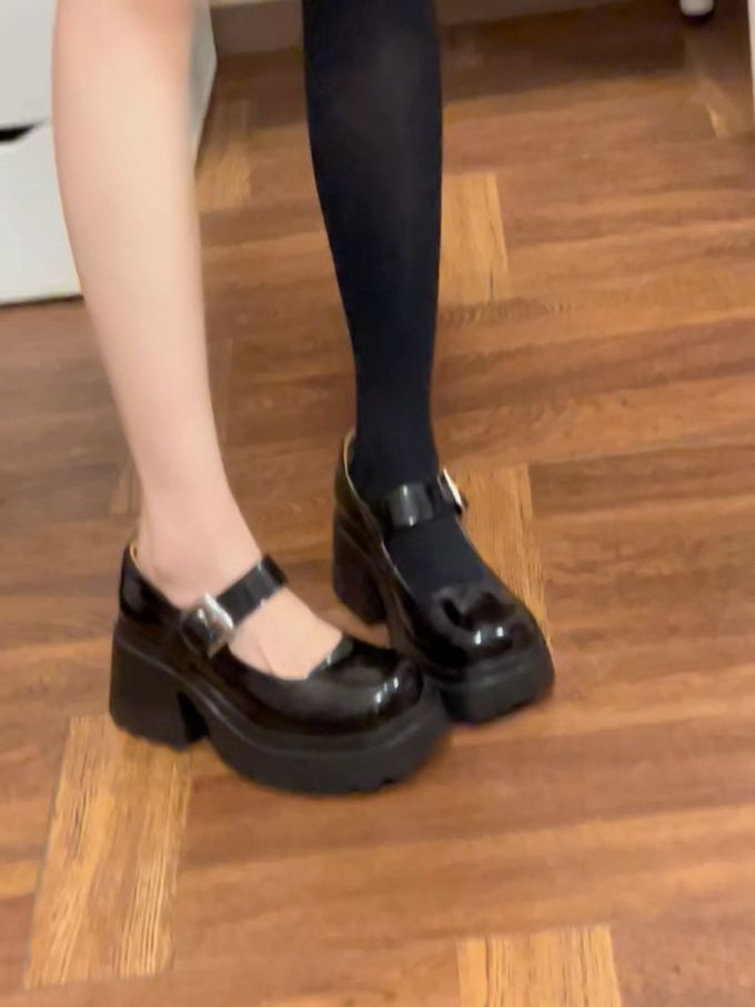圆头 中口鞋 皮革 
