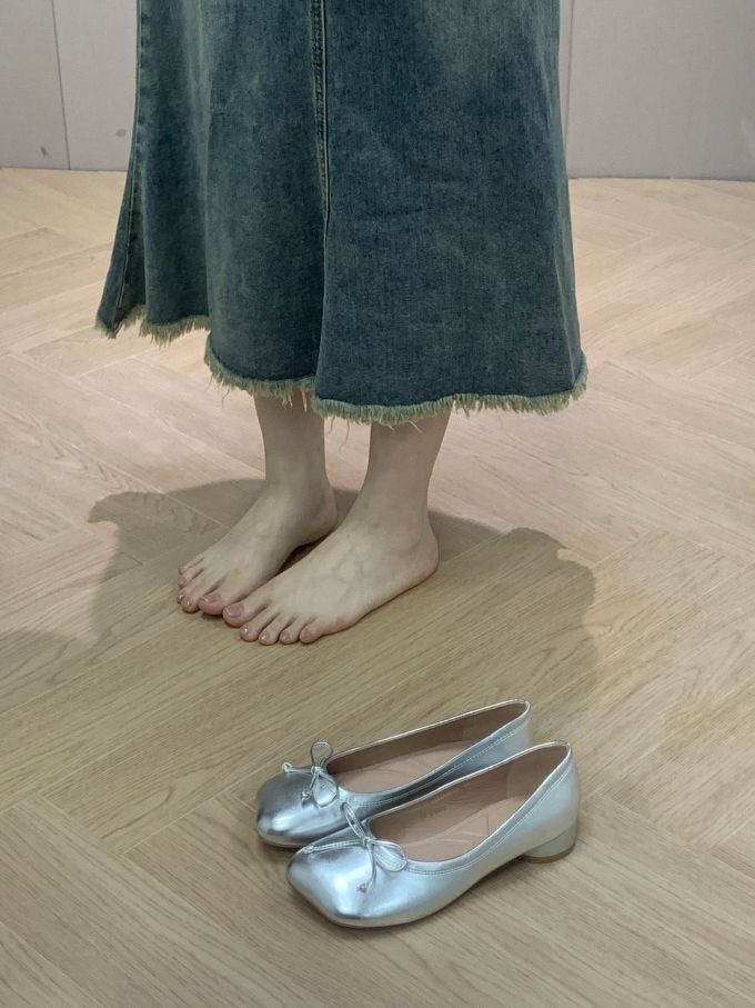 一脚蹬 松紧带 浅口鞋 皮革 