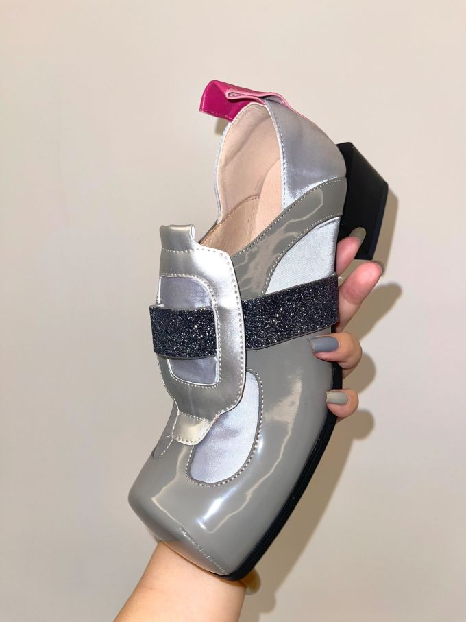 方头 中口鞋 皮革 