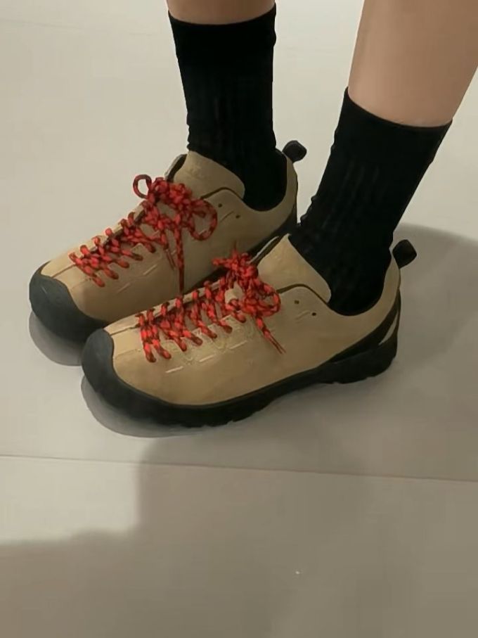 低帮 弹力绳 系带 皮革 