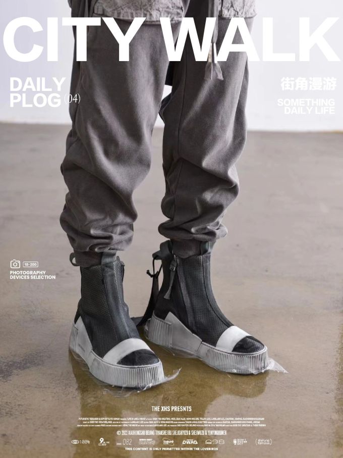 高帮 拉链 皮革 