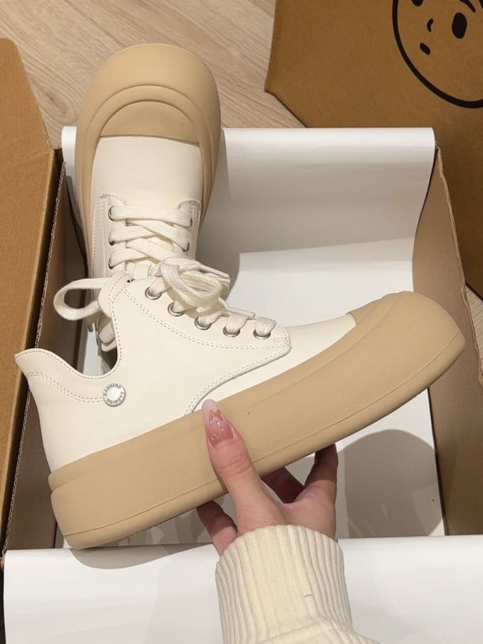 中帮 系带 皮革 