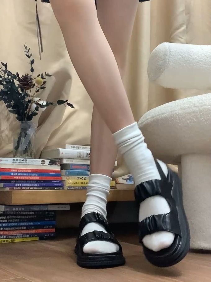 无帮 皮革 魔术贴 