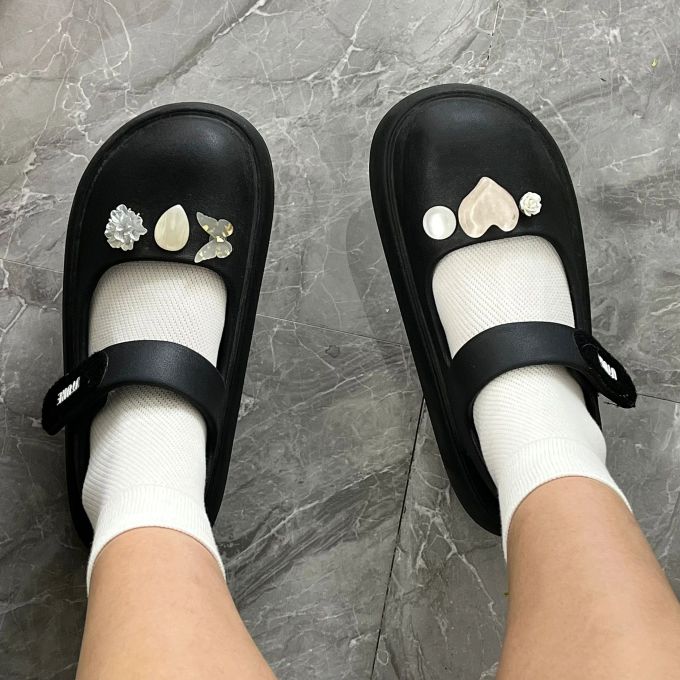 圆头 中口鞋 皮革 