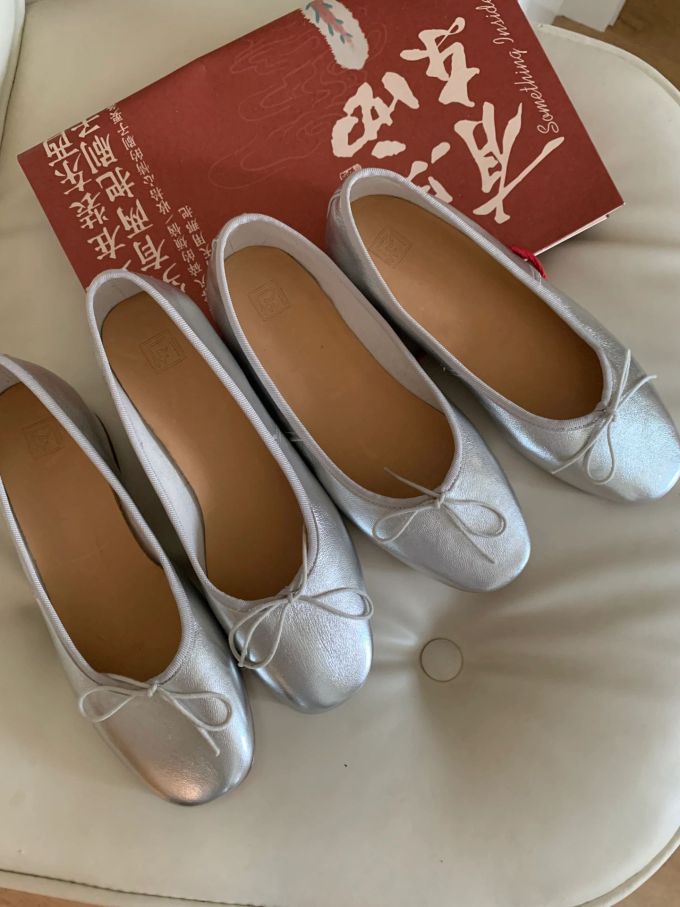 方头 一脚蹬 浅口鞋 皮革 