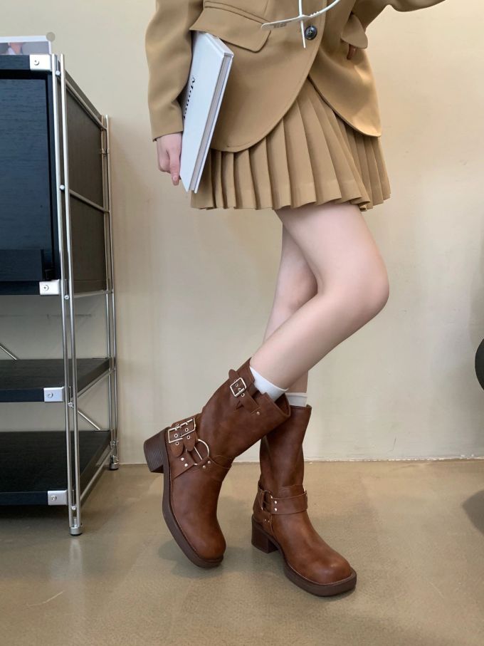粗跟 皮革