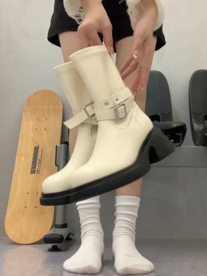 低跟 粗跟 皮革 