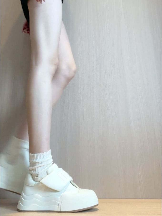 厚底 魔术贴 皮革