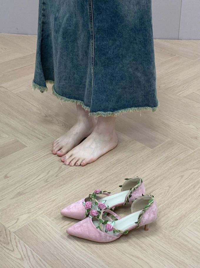 中跟 细跟 无帮 