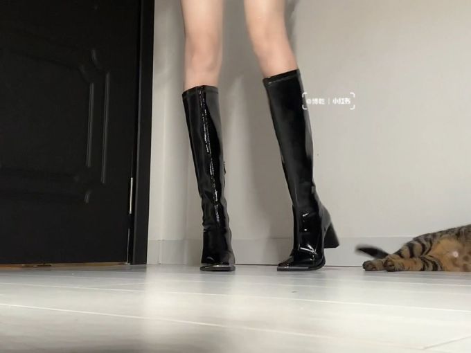 中跟 粗跟 方头 皮革 