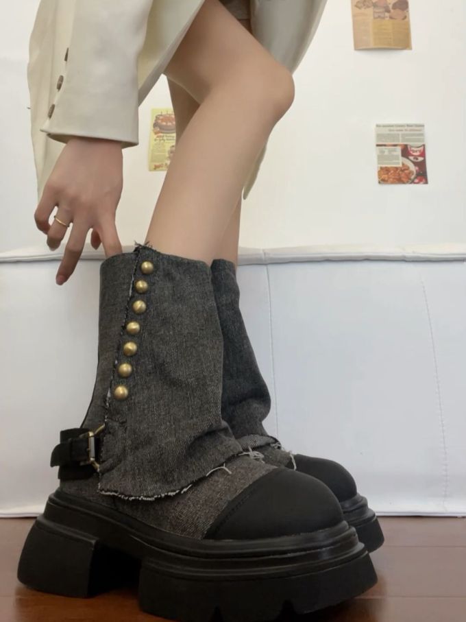 圆头 袢扣 皮革 拉链 
