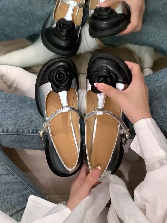 圆头 袢扣 中口鞋 皮革 