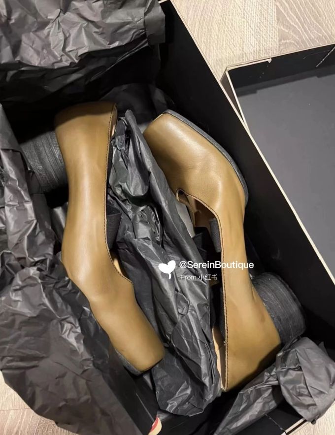 方头 中口鞋 皮革 