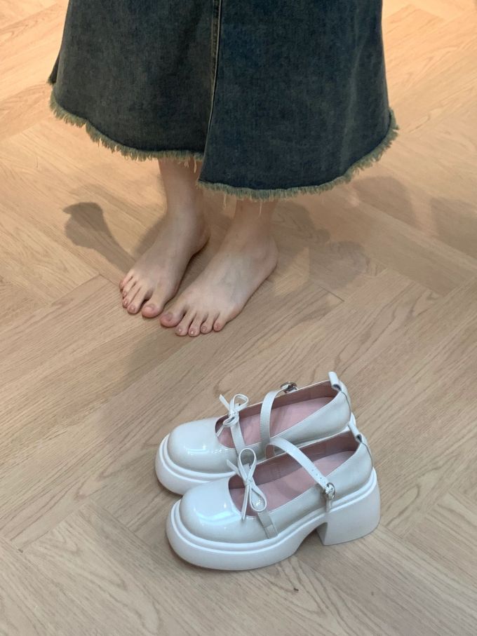 圆头 中口鞋 皮革 