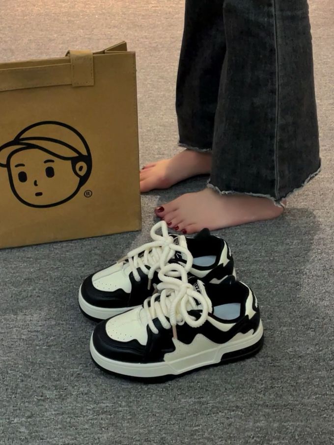 中帮 系带 皮革 