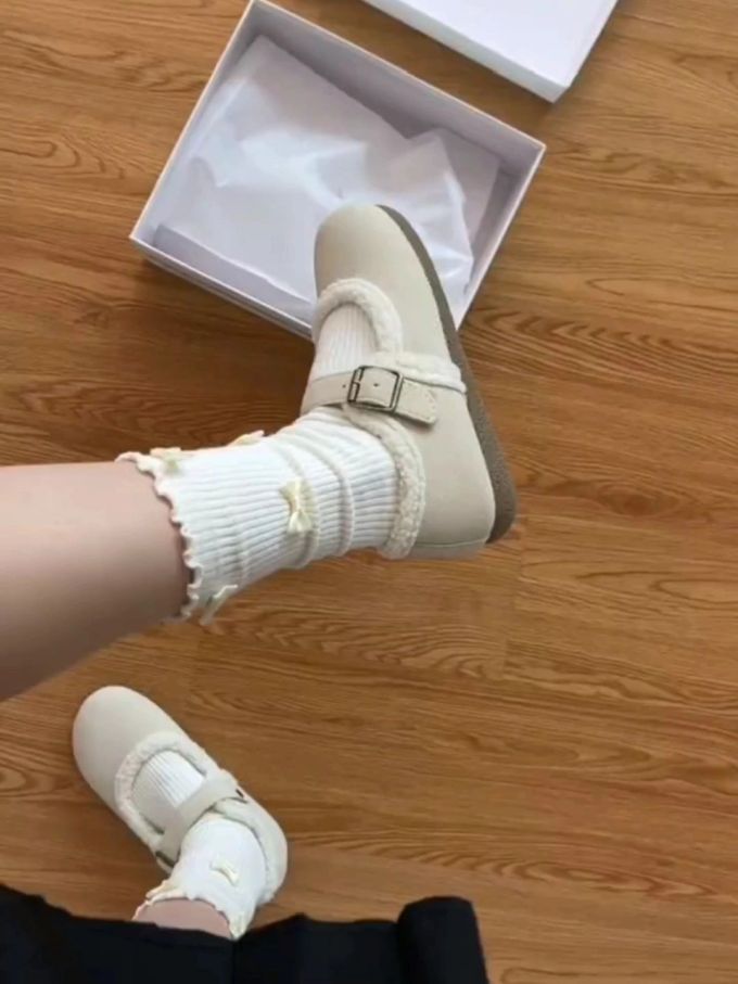 圆头 袢扣 中口鞋 皮革