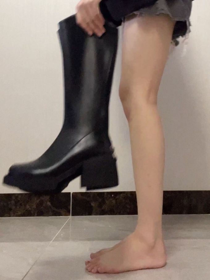 中跟 粗跟 皮革 