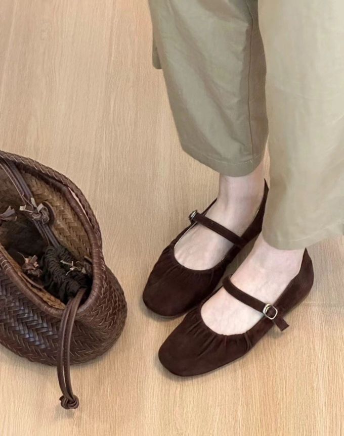 方头 袢扣 中口鞋 皮革 