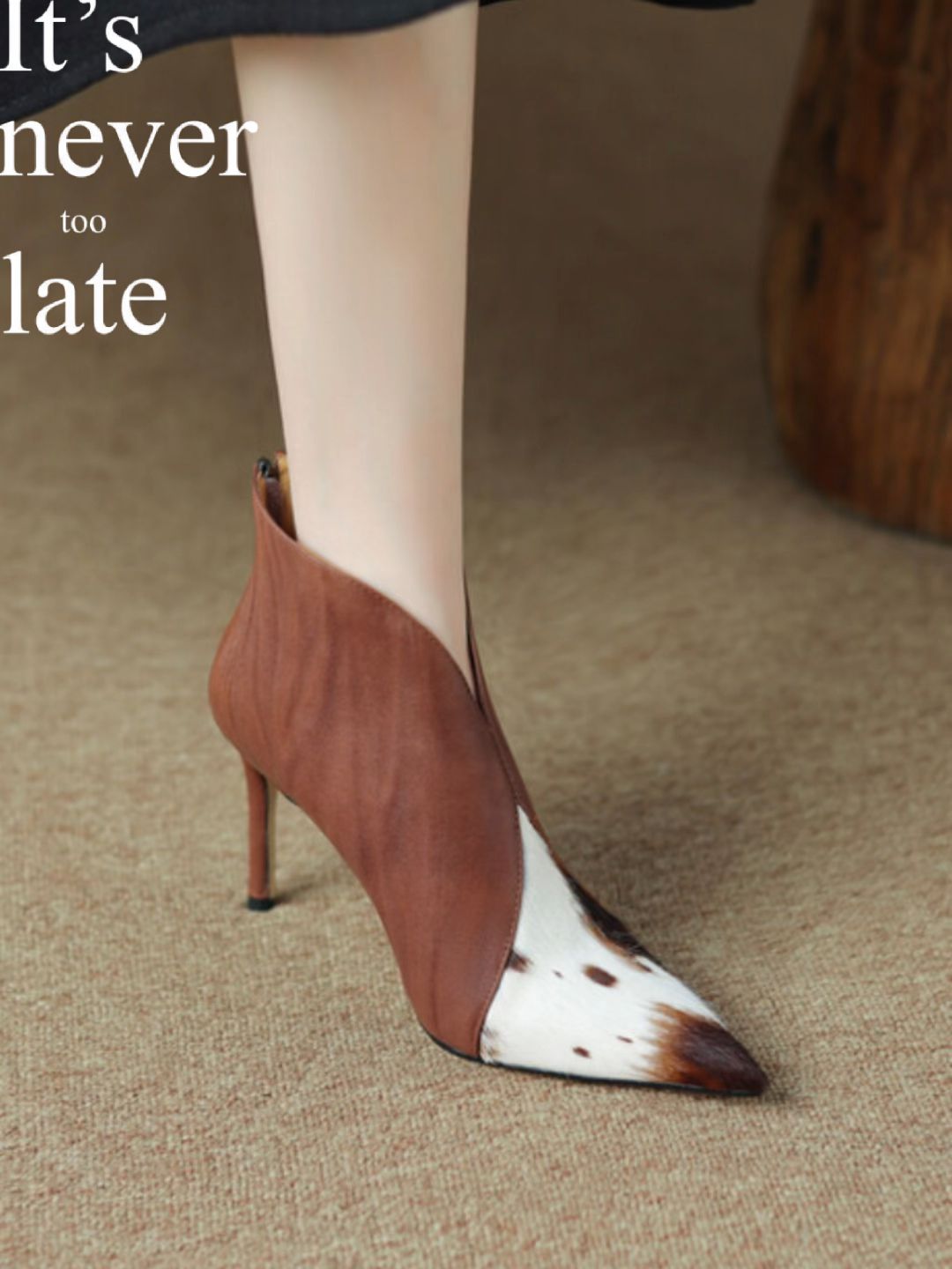 高跟 细跟 尖头 皮革  - VALI鞋履AI设计主图