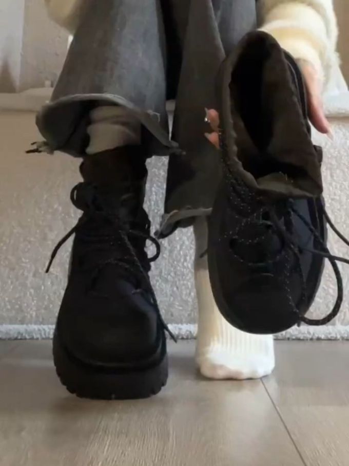 圆头 系带 皮革 