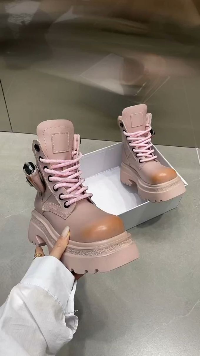 圆头 系带 皮革 