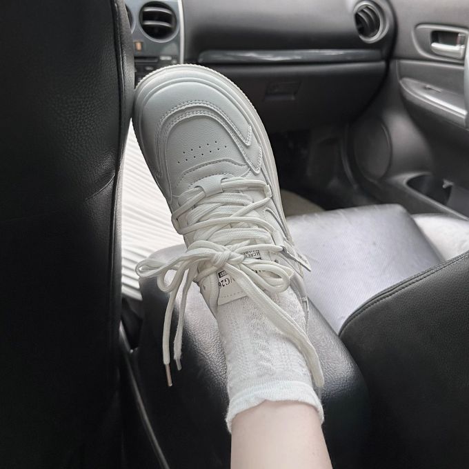 中帮 系带 皮革 