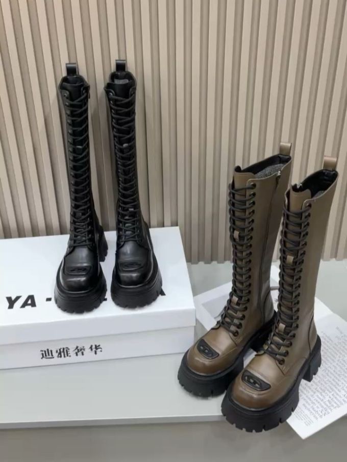 圆头 系带 皮革 