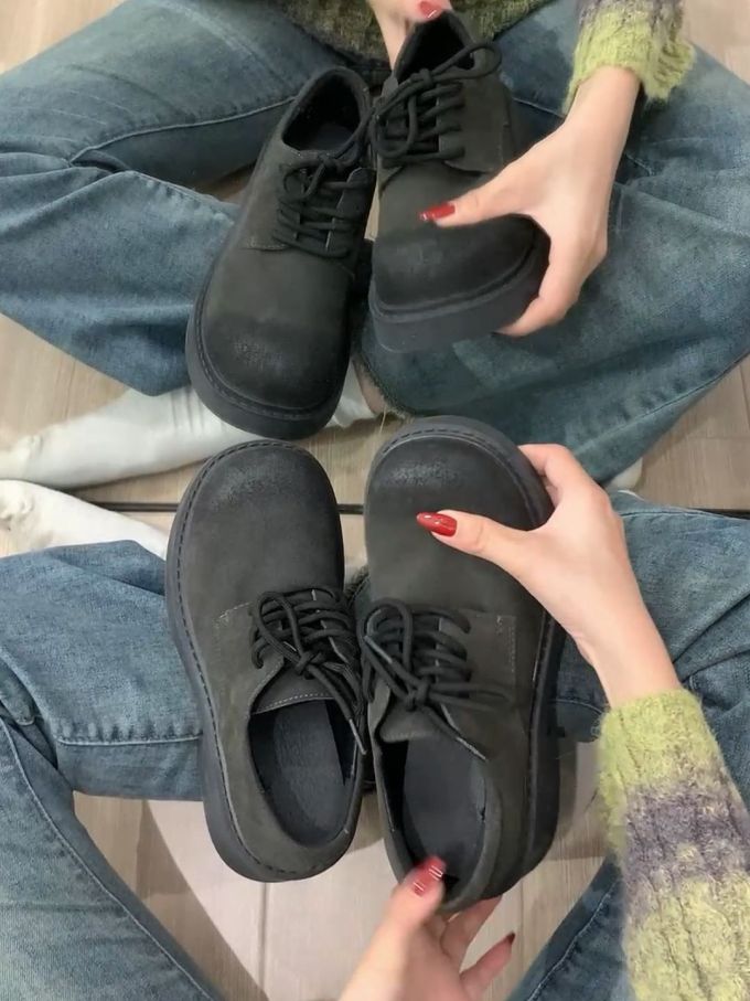 圆头 系带 皮革