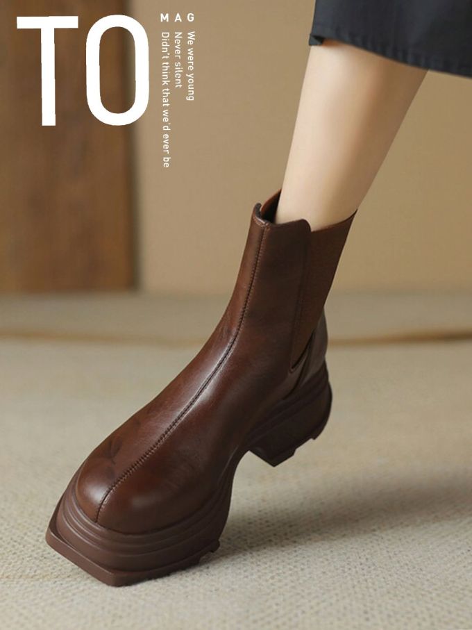 方头 松紧带 皮革 