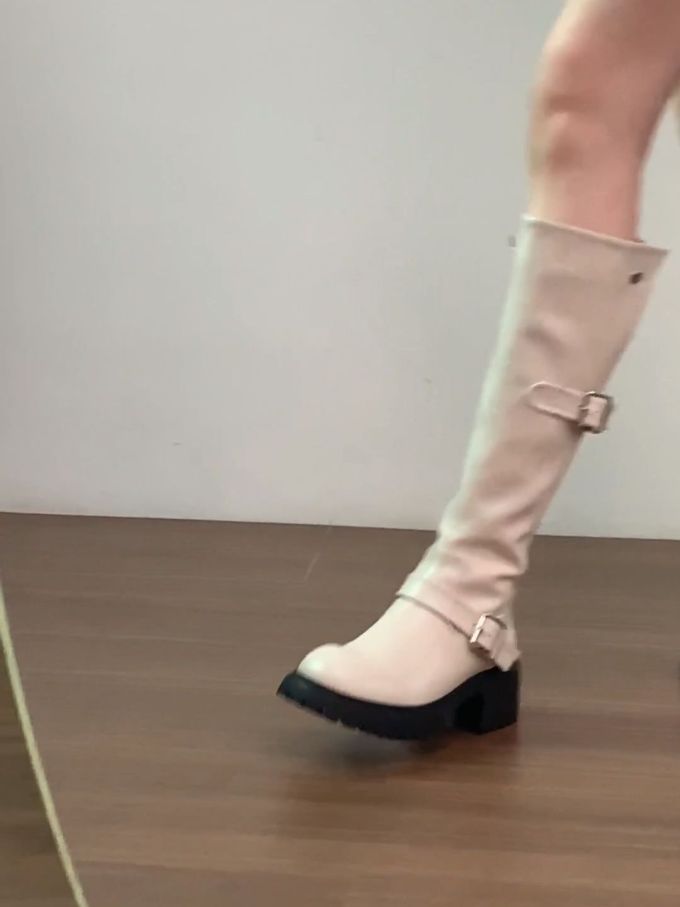 低跟 粗跟 方头 袢扣 
