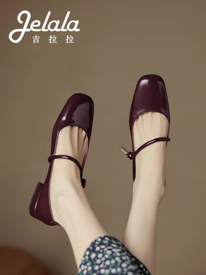 方头 中口鞋 皮革