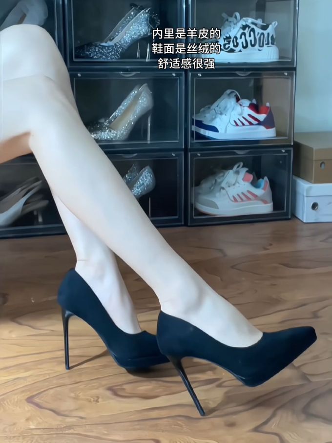 高跟 细跟 尖头 低帮 一脚蹬 浅口鞋 皮革