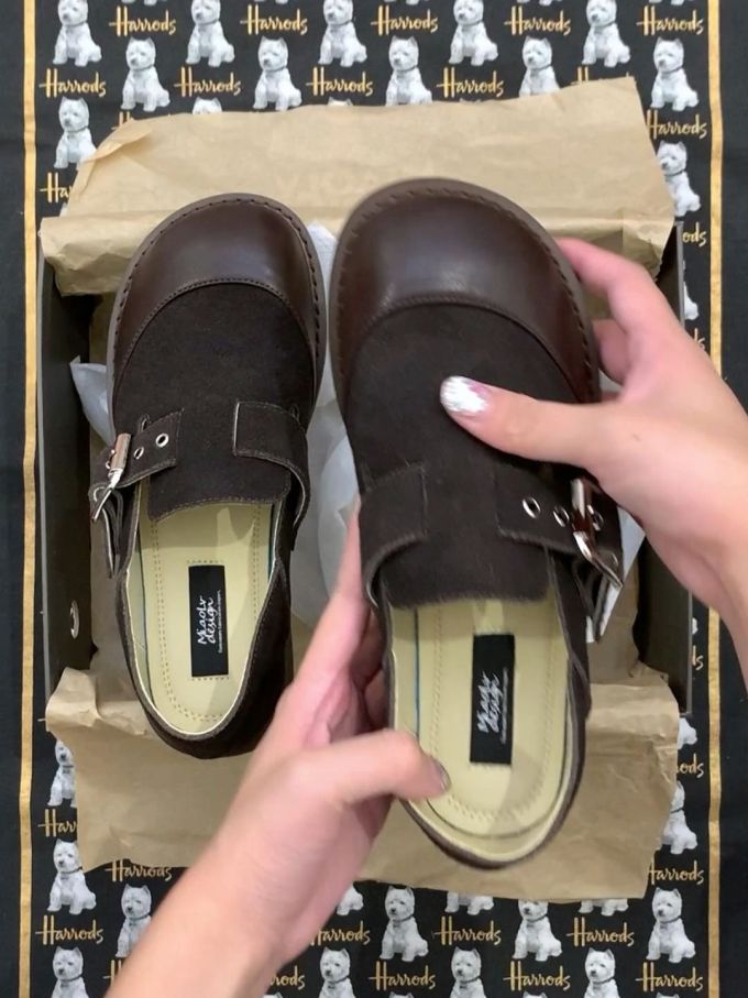 圆头 袢扣 中口鞋 皮革