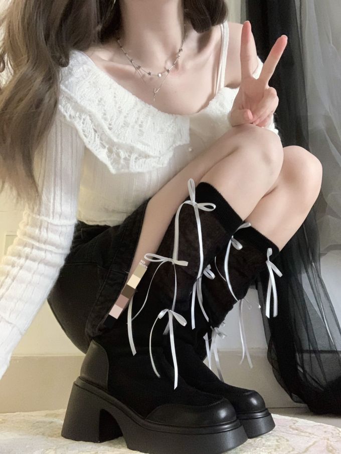毛纺 单肩领 细针 踢踏舞鞋色 ABG辣妹 辣妹