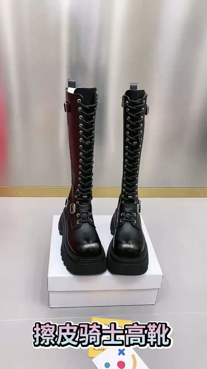 方头 系带 皮革