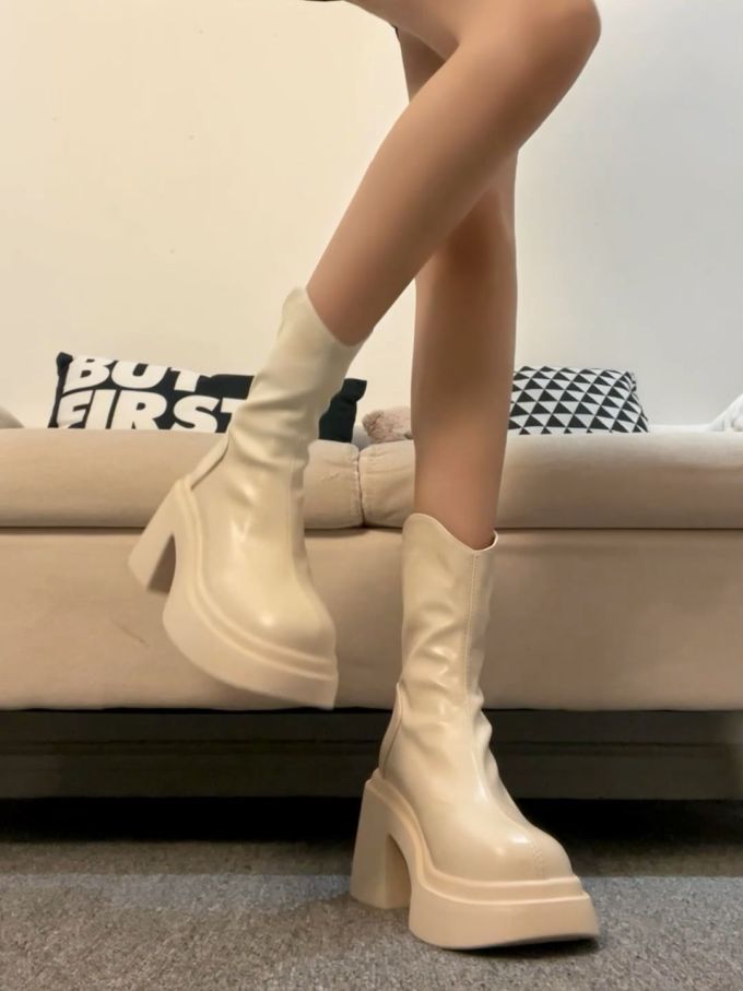 高跟 粗跟 方头 皮革
