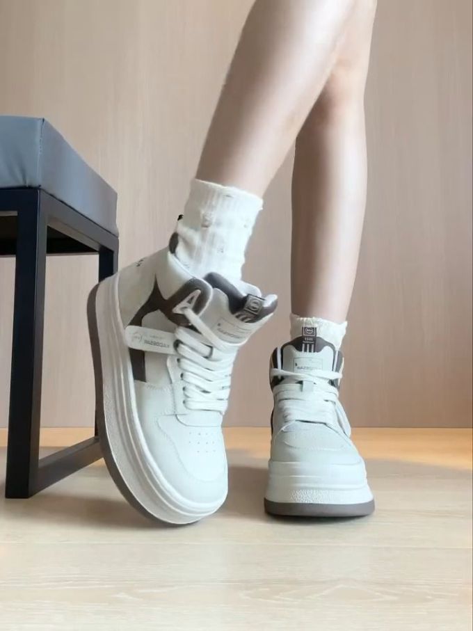 中帮 系带 皮革 