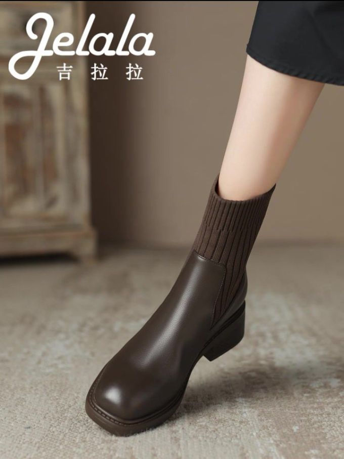 粗跟 方头