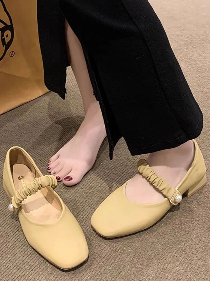 方头 袢扣 中口鞋 皮革 