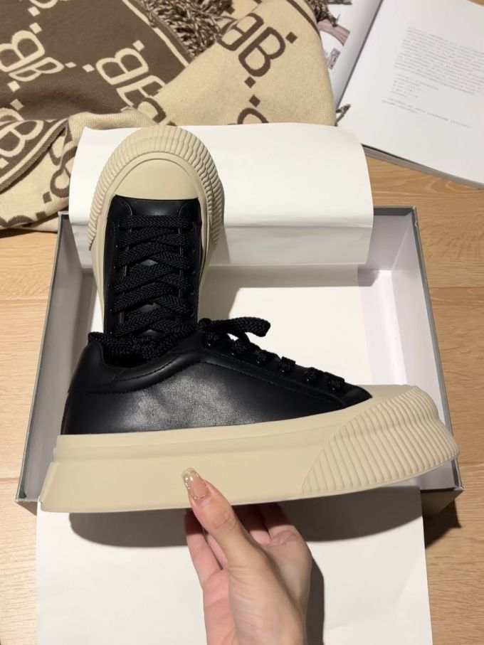 高帮 系带 皮革 