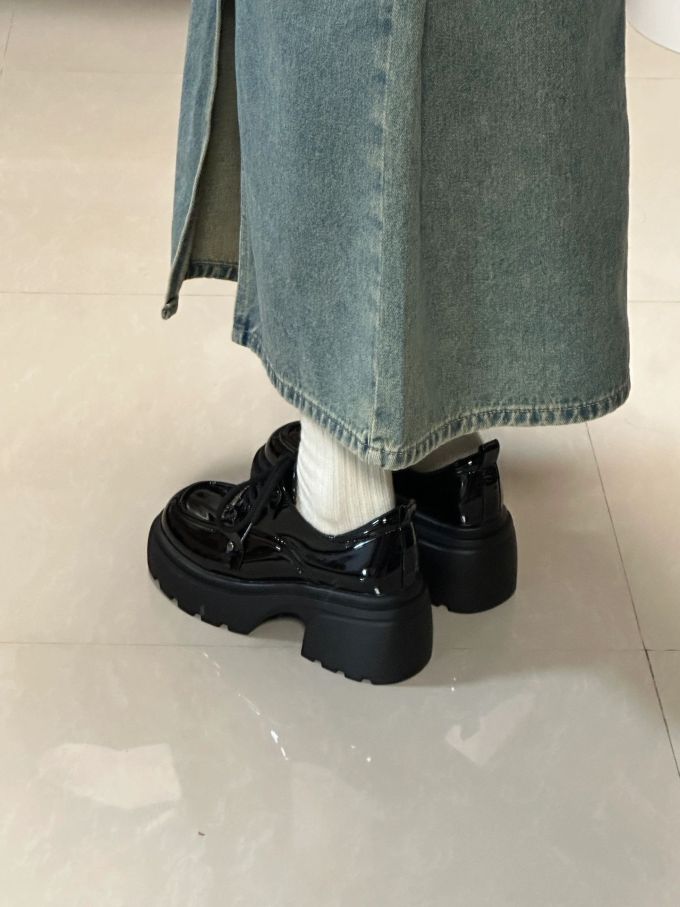 厚底 圆头 皮革