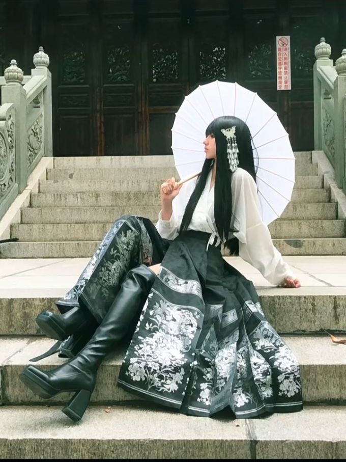 纱 A型 植物/花卉 撞色/渐变 印花 松林绿