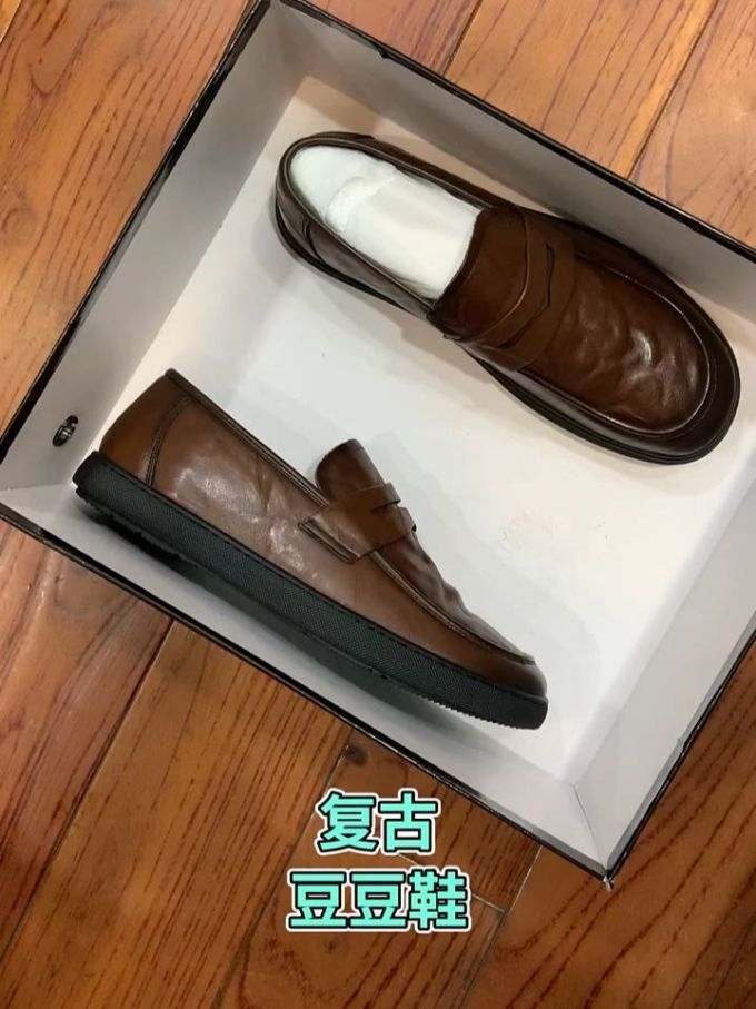 平底 低帮 一脚蹬 深口鞋 皮革