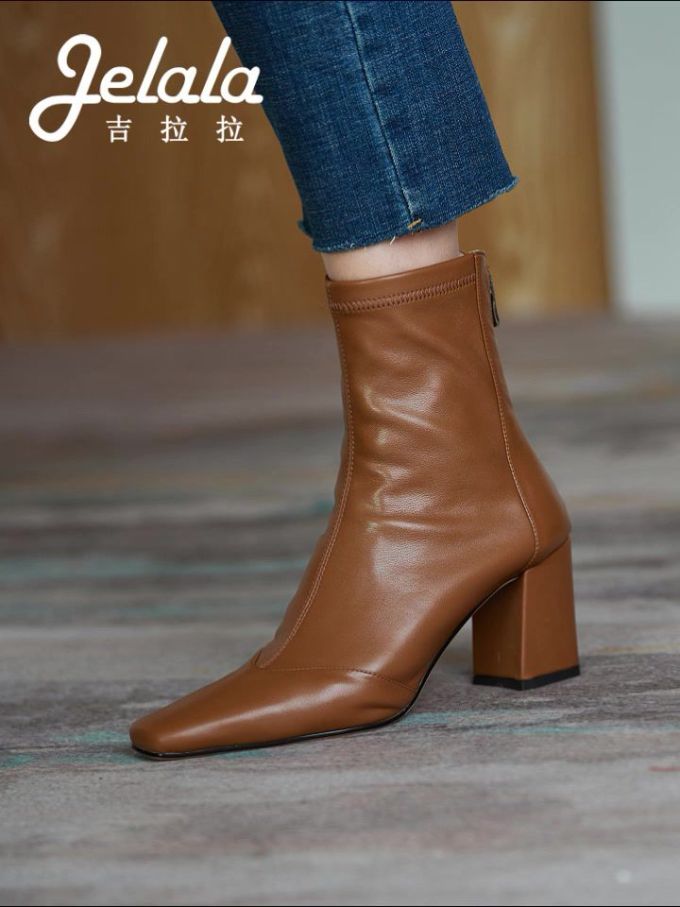 高跟 粗跟 方头 皮革