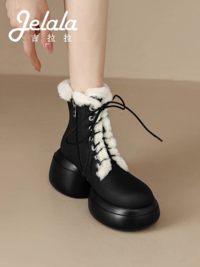 圆头 拉链 系带 皮革