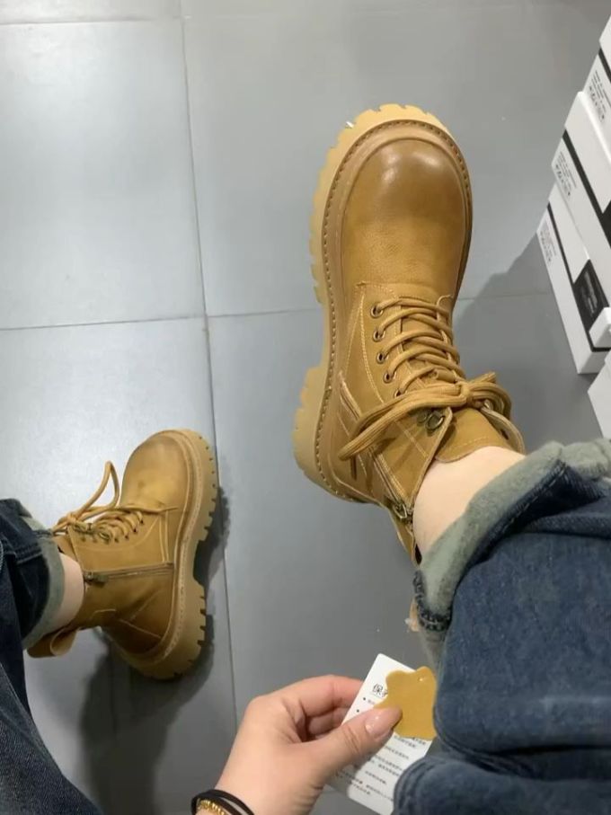 圆头 系带 皮革