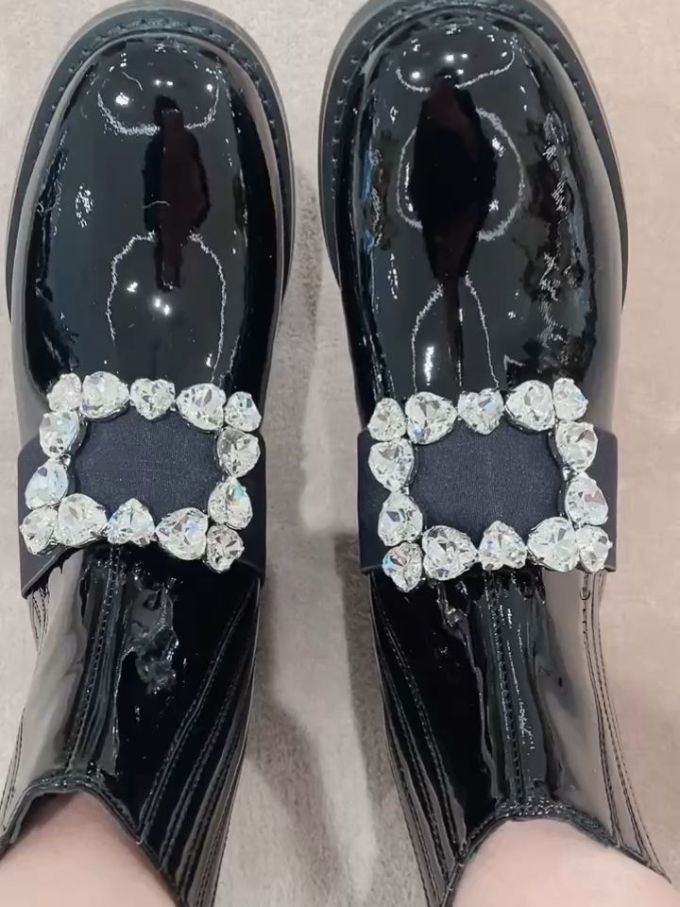圆头 中口鞋 皮革 