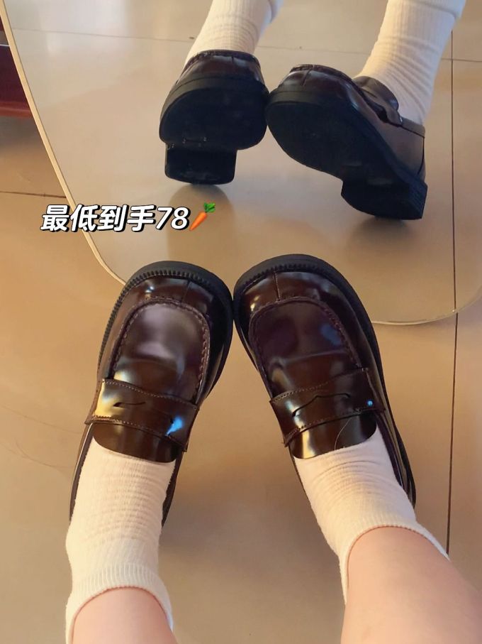 圆头 低帮 一脚蹬 深口鞋 皮革