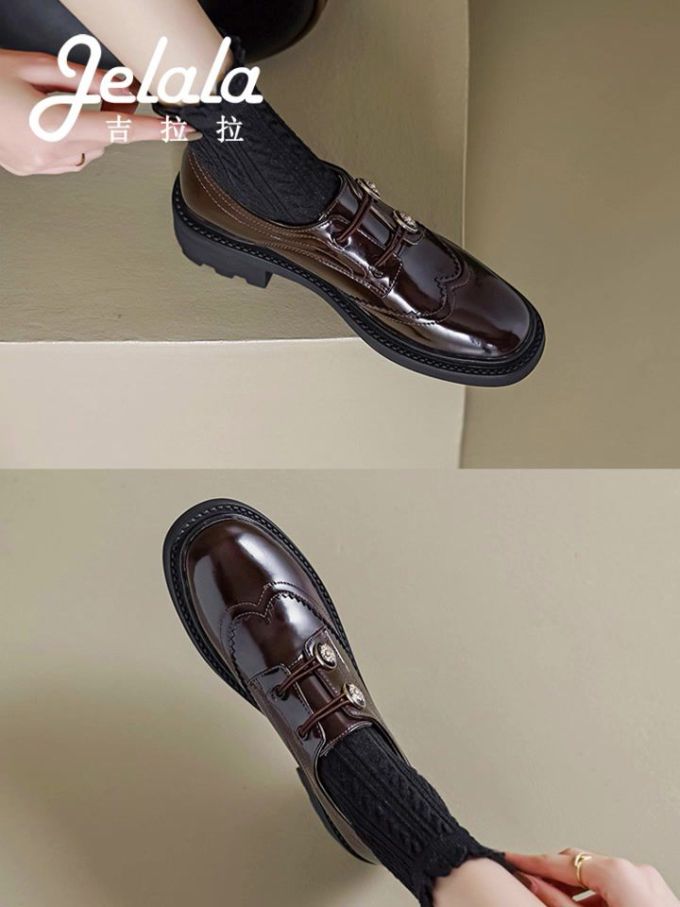 圆头 低帮 深口鞋 皮革