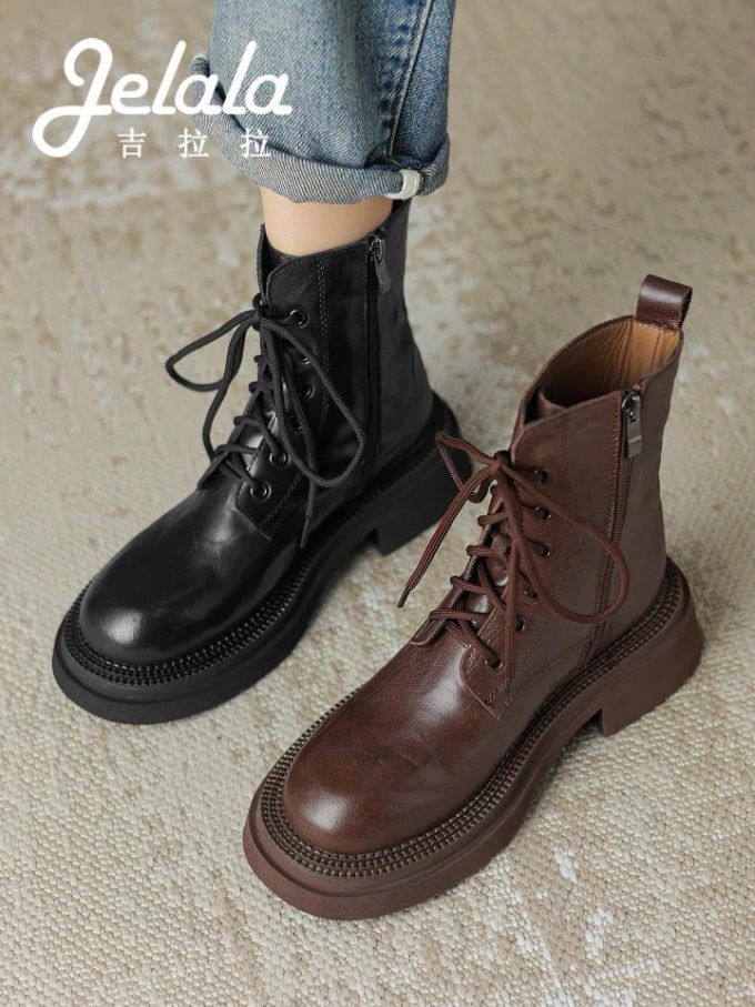 圆头 系带 皮革